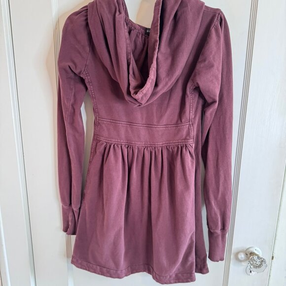 Sloan Essentials Red Purple Hooded Long Sleeve Sweater Jacket Zip Front sz XS - Picture 3 of 10